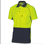 DNC Workwear Hi Vis Cotton Backed Cool-Breeze Contrast S/S Polo 3719
